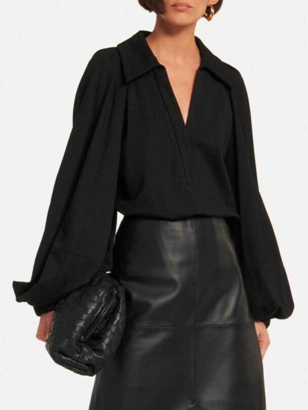 Dorothee Shumacher Emotional Essence Pure Black Balloon-Sleeve Blouse